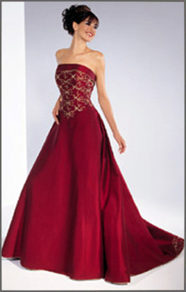 Gold Dress on Red Wedding Dresses And Red Bridal Gowns
